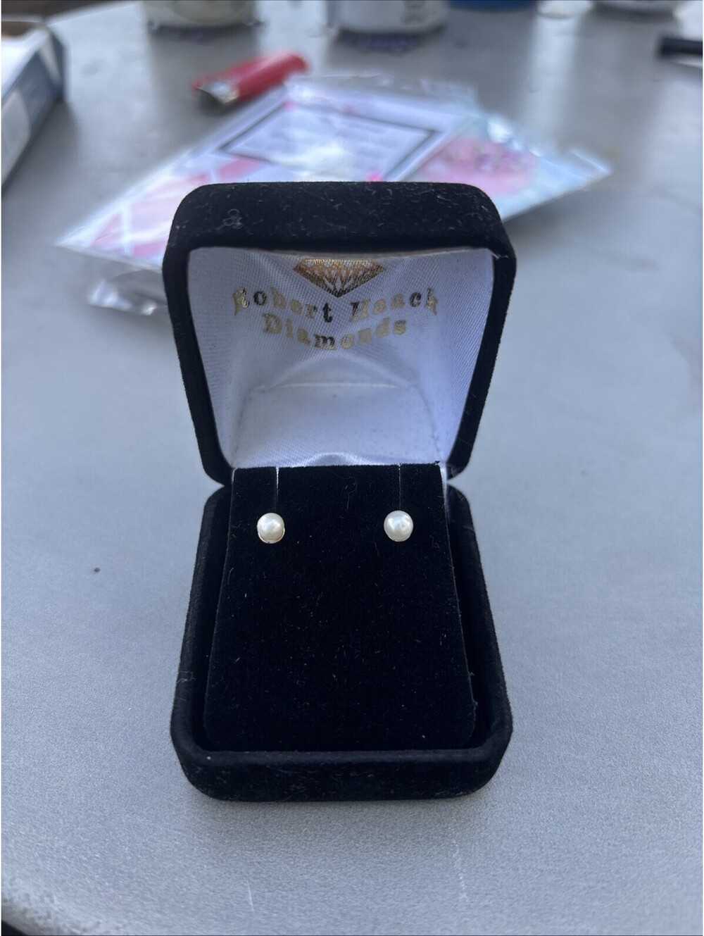 Vintage Pearl Earrings with 925 Backs in Original Jeweler's Box